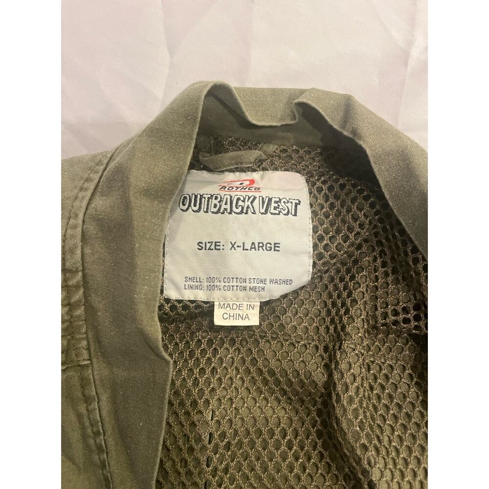 Outback Trading Co. X-Large Men’s Outdoor Vest - Green Stone Washed